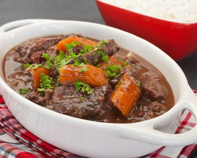 Dès 6/8 mois : Déjeuner - Daube provençale (carottes, tomates, oignon, ail, thym et jus de raisin) et polenta et filet de Bœuf Texture "Lisse" DLC 29/07/2025